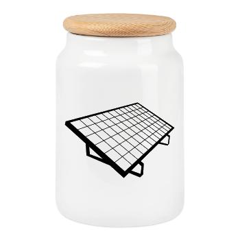solar panel Solar Anlage - Keksdose mit Holzdeckel - Weiß - Vorne