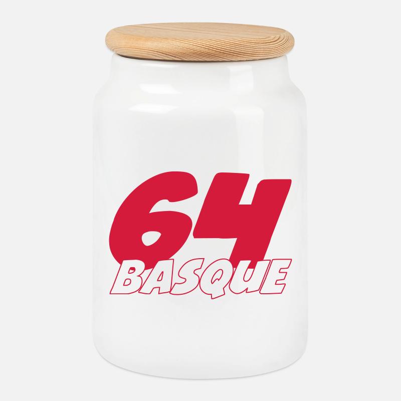 64 Basque - Cookie Jar with Wooden Lid - white