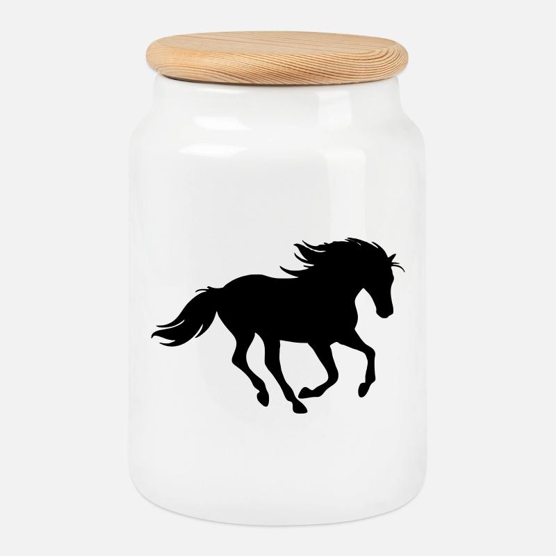 Wildhorse - Keksdose mit Holzdeckel - Weiß