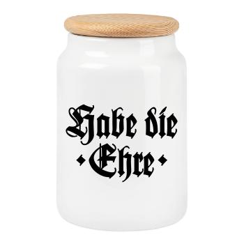 Habe die Ehre - Keksdose mit Holzdeckel - Weiß - Vorne