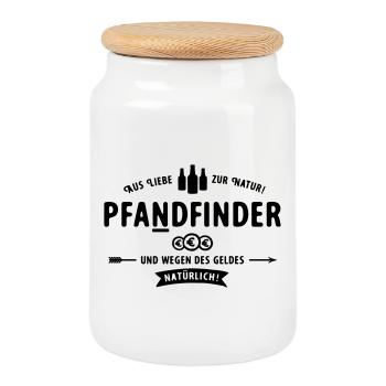 Pfadfinder wird zum Pfandfinder - Keksdose mit Holzdeckel - Weiß - Vorne