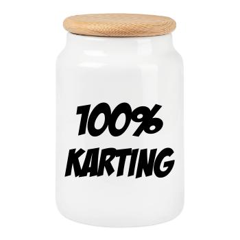 Karting / Kart / Go-Kart / Sport / Driver - Cookie Jar with Wooden Lid - white - Front