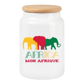 Africa Mon Afrique Art Design - Boîte à biscuits avec couvercle en bois - blanc - Devant