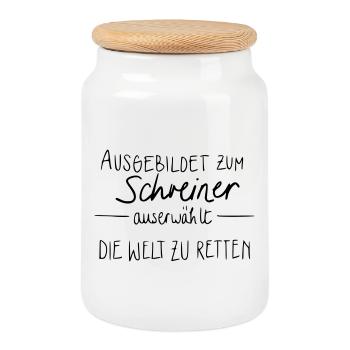 Schreiner - Keksdose mit Holzdeckel - Weiß - Vorne