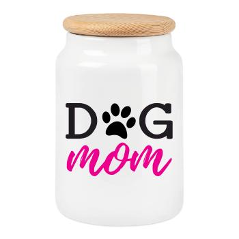 Dog Mom - Keksdose mit Holzdeckel - Weiß - Vorne