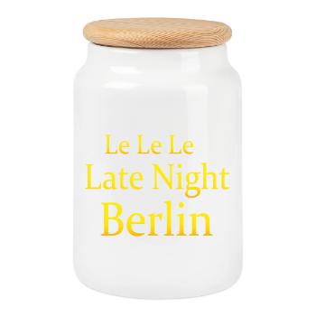 Le Le Le Late Night Berlin - Keksdose mit Holzdeckel - Weiß - Vorne