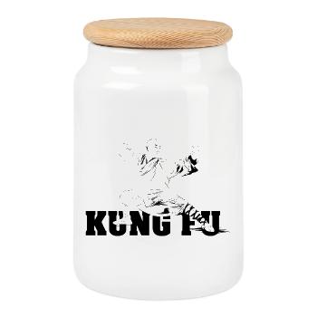 shaolin kungfu master fighter Symbol - Keksdose mit Holzdeckel - Weiß - Vorne