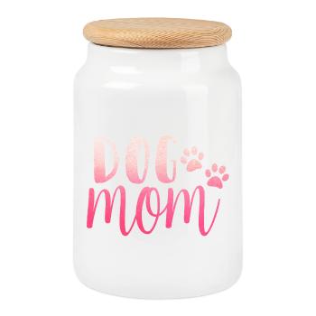 Dog Mom - Keksdose mit Holzdeckel - Weiß - Vorne
