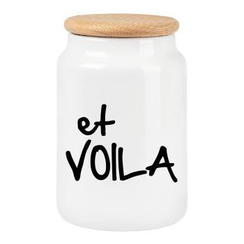 ET VOILA - Keksdose mit Holzdeckel - Weiß - Vorne