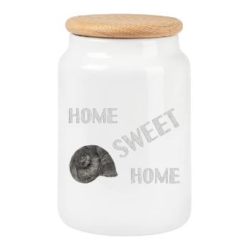 home sweet home - Keksdose mit Holzdeckel - Weiß - Vorne
