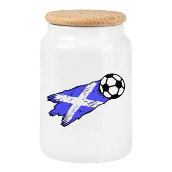 Scotland football fans - Cookie Jar with Wooden Lid - white - Front