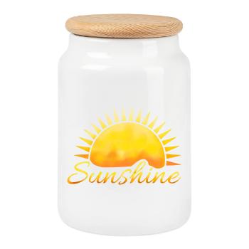 Sonnenschein - Keksdose mit Holzdeckel - Weiß - Vorne