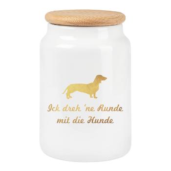 cool Quote Hunde Gold Hundeliebe Hund Fan Besitzer - Keksdose mit Holzdeckel - Weiß - Vorne