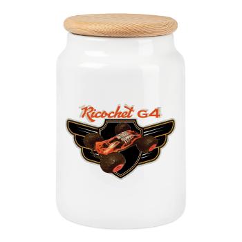 Ricochet xrc classic radio control of the years - Cookie Jar with Wooden Lid - white - Front