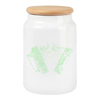 Harmonica SciFi Typo Effect | ZiachON! - Cookie Jar with Wooden Lid - white - Front
