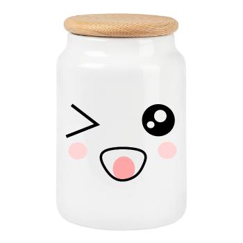 Carnaval, Carnaval, Costumes, Kawaii - Boîte à biscuits avec couvercle en bois - blanc - Devant