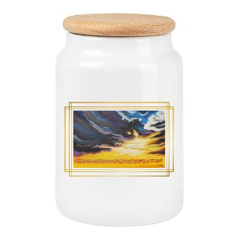 CréationLumière des contrastes - Sonja Ariel - Boîte à biscuits avec couvercle en bois - blanc - Devant