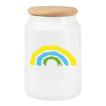 Mama, 2 follower, twins, 2-fold mom - Cookie Jar with Wooden Lid - white - Front