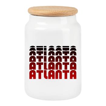 Grille de fautes de frappe néon d’Atlanta - Boîte à biscuits avec couvercle en bois - blanc - Devant