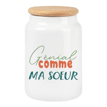 Génial comme ma soeur tenue assortie familial - Boîte à biscuits avec couvercle en bois - blanc - Devant