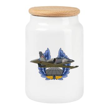 Aero L-39 Albatros - Cookie Jar with Wooden Lid - white - Front