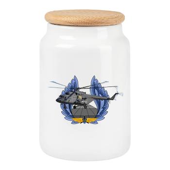 Mi-8 - Cookie Jar with Wooden Lid - white - Front
