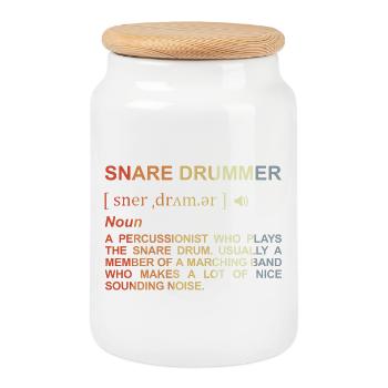 Percussionist Meaning - Cookie Jar with Wooden Lid - white - Front