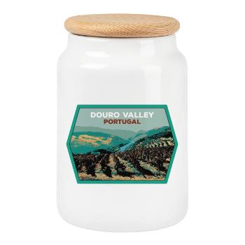 Écusson Vallée du Douro, Portugal Illustration - Boîte à biscuits avec couvercle en bois - blanc - Devant