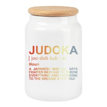 Judoka Dictionary - Cookie Jar with Wooden Lid - white - Front