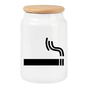 Zigarette Cigarette raucherpause - Keksdose mit Holzdeckel - Weiß - Vorne