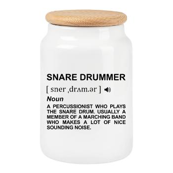 Drummer Dictionary - Cookie Jar with Wooden Lid - white - Front