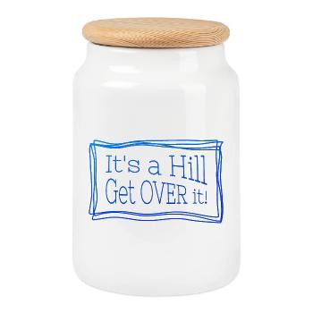 It's a hill get over it blau – Funny quote - Cookie Jar with Wooden Lid - white - Front