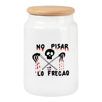 Halloween with Humor - Cookie Jar with Wooden Lid - white - Front