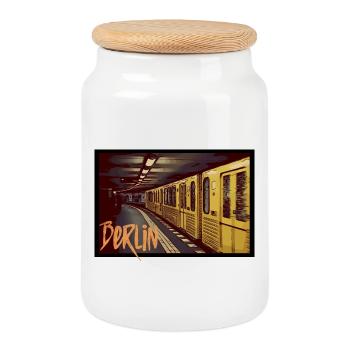 Berlin Underground - Cookie Jar with Wooden Lid - white - Front