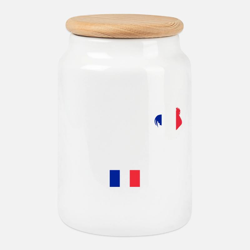FRANKREICH - Keksdose mit Holzdeckel - Weiß