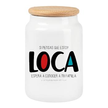Je suis fou - Boîte à biscuits avec couvercle en bois - blanc - Devant