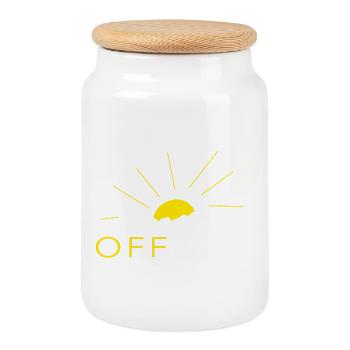Offline Mountains Hiking Trekking Sports Mountaineering - Cookie Jar with Wooden Lid - white - Front