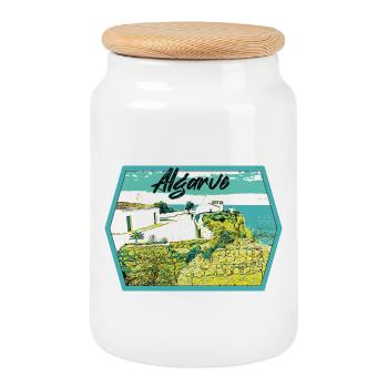 Algarve, Notre Dame da Rocha, Veranden - Keksdose mit Holzdeckel - Weiß - Vorne
