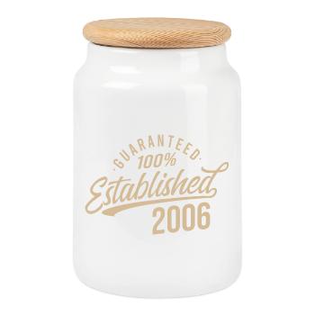 100% Established in 2006 - Keksdose mit Holzdeckel - Weiß - Vorne
