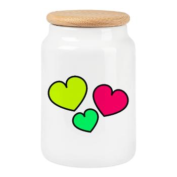 HAPPY FATHER'S DAY. DAD. FATHER'S DAY. FATHER - Cookie Jar with Wooden Lid - white - Front