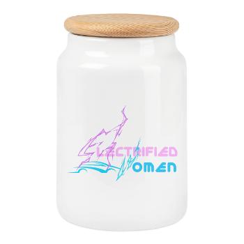 electrified women lightning - Keksdose mit Holzdeckel - Weiß - Vorne