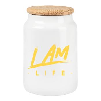 I am life zen motivation - Boîte à biscuits avec couvercle en bois - blanc - Devant