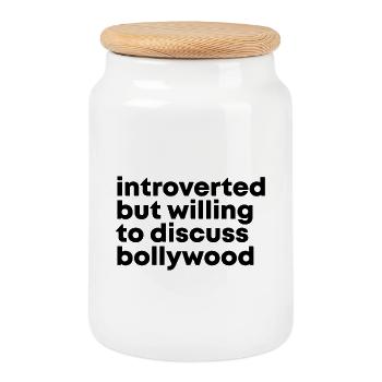 Bollywood - Boîte à biscuits avec couvercle en bois - blanc - Devant