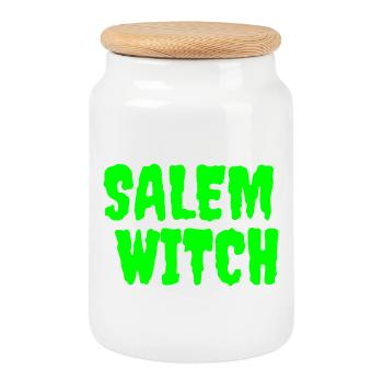 SalemWitch Halloween Design - Boîte à biscuits avec couvercle en bois - blanc - Devant