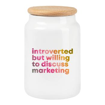 Marketing - Boîte à biscuits avec couvercle en bois - blanc - Devant