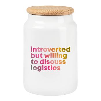 Logistics Logistics Logistics - Cookie Jar with Wooden Lid - white - Front