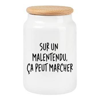 Michel Blanc - Les Bronzés - Sur un malentendu - Boîte à biscuits avec couvercle en bois - blanc - Devant