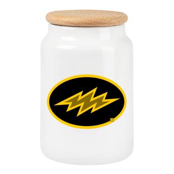 bolt - Cookie Jar with Wooden Lid - white - Front