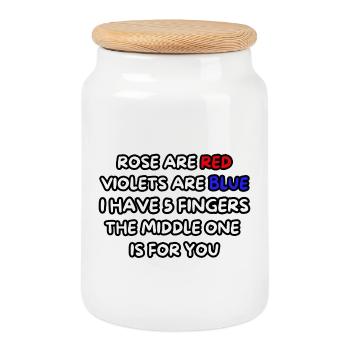 Rosa ist rot, Veilchen ist blau... Humor, Spaß # - Keksdose mit Holzdeckel - Weiß - Vorne
