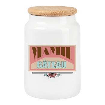 Granny Cake - Cookie Jar with Wooden Lid - white - Front